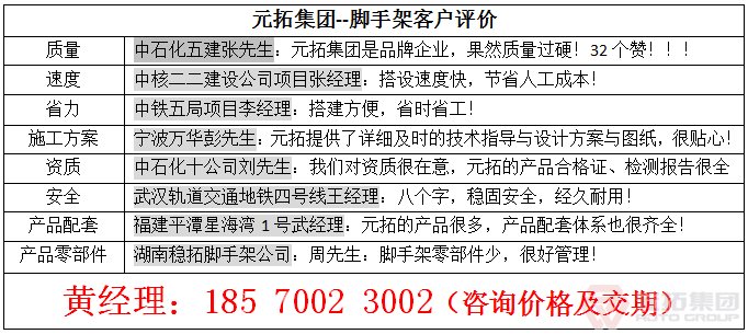 腳手架種類大全，2016版本